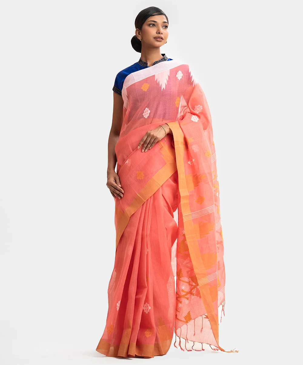 Pink Cotton Saree